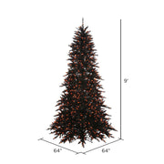 Vickerman 9' Black Fir Artificial Christmas Tree Orange Dura-Lit LED