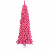 Vickerman 6.5' Flocked Pink Slim Fir Artificial Christmas Tree Pink Dura-lit LED