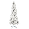 Vickerman 5' x 26" Unlit Flocked Atka Pine Pencil Artificial Christmas tree