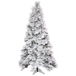 Vickerman 4.5' x 30" Flocked Atka Slim Artificial Christmas Tree Unlit