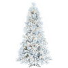 7.5' x 37" Flocked Atka Pencil Artificial Christmas tree Warm White LED