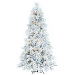 Vickerman 6.5' x 42" Flocked Atka Slim Artificial Christmas Tree Warm White LED