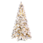 12' x 72" Flocked Atka Pine Artificial Xmas Tree 3mm LED Color Changing Lights
