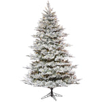 12'x84" Flocked Kiana Artificial Xmas Tree Dura-Lit LED Warm White Mini Lights