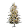 6.5' x 54" Flocked Kiana Artificial Christmas Tree 3mm LED Color Changing Lights