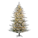 6.5' x 54" Flocked Kiana Artificial Christmas Tree 3mm LED Color Changing Lights