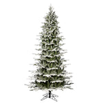 Vickerman 3' x 28" Unlit Flocked Kamas Fraser Slim Artificial Christmas Tree