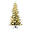 10' x 63" Flocked Kamas Fraser Artificial Christmas Tree Warm White Dura-Lit LED