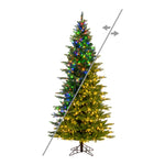 6.5' x 40" Balsam Pine Artificial Christmas Tree 3mm LED Color Changing Lights