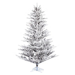 Vickerman 7.5' x 62" Flocked Stick Pine Artificial Christmas Tree Unlit