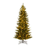 10'x59" Natural Slim Artificial Xmas Tree 3mm LED Color Changing Light
