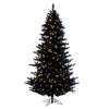 4.5' x 35" Flocked Black Fir Christmas Tree Warm White LED Mini Lights