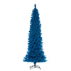 4.5' x 19" Flocked Turquoise Fir Artificial Unlit Pencil Christmas Tree