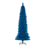 Vickerman 9' x 43" Flocked Turquoise Fir Artificial Unlit Pencil Christmas Tree