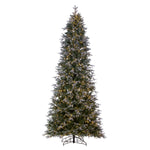 7.5' x 44" Frosted Douglas Fir Artificial Pre-Lit Xmas Tree Warm White 3mm LED