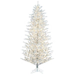 10' x 59" Flocked Pistol Pine Artificial Pre-lit Xmas Tree Warm White 3mm LED