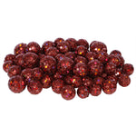 Vickerman L132263 20Mm/25Mm/30Mm Wine Glitter Polystyrene Ball Christmas Ornament 72 Per Bag
