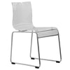 LeisureMod Lima Modern Acrylic Chair Clear