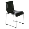 LeisureMod Lima Modern Acrylic Chair Transparent Black