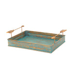 HiEnd Accents Turquoise Patina Tray with Arrow Design