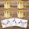 HiEnd Accents Large Arrow Bohemian Mug and Desert Skull Coaster 8 PC Set