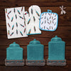 HiEnd Accents Tossed Feather Print and Savannah Turquoise 22 PC Set