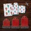 HiEnd Accents Colorful Cactus Print and Savannah Red Canister 22 PC Set