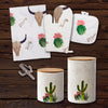HiEnd Accents Skull/ Cactus Print and Succulent Design Canister 18 PC Set