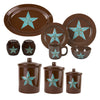 HiEnd Accents Star 22 PC Dinnerware and Canister Set, Turquoise