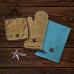 HiEnd Accents Star Design Print and Napkin Rings 18 PC Set