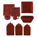 HiEnd Accents Savannah Red 21 PC Western Dinnerware and Canister Set
