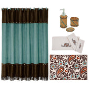 HiEnd Accents Turquoise Savannah 9-PC Bath Accessary and Rebecca Towel Set