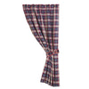 HiEnd Accents Blue plaid curtain with tieback