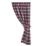 HiEnd Accents Blue plaid curtain with tieback