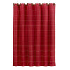 HiEnd Accents Red window pane shower curtain with button detail