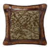 HiEnd Accents Framed Tree Pillow with Faux Leather detail