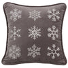 HiEnd Accents Square Embroidered Snowflake Pillow