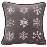 HiEnd Accents Square Embroidered Snowflake Pillow