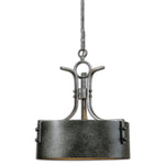 Uttermost 22014 Leland 3 Light Metal Drum Pendant