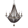 Uttermost 21315 Thursby Brass 6 Light Beaded Chandelier