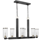Contemporary Island Light with Six 60W Glass Fixtures