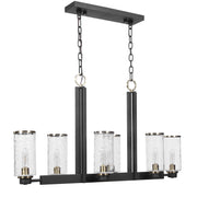 Contemporary Island Light with Six 60W Glass Fixtures