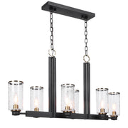 Statement Black and Brass Chandelier for Open Floor Plans