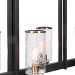 Modern Farmhouse Kitchen Island Light in Steel and Glass