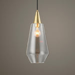 Uttermost Eichler AB 1-Light Mini Pendant – 18"H x 8" Dia. Clear Glass with Oxidized Antique Brass Finish