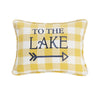 HiEnd Accents To The Lake - Large Gingham Pillow with Embroidery Detail