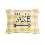 HiEnd Accents To The Lake - Large Gingham Pillow with Embroidery Detail