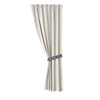 HiEnd Accents White and Navy Striped Curtain, Pair