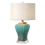 Uttermost 26651-1 Valtorta Blue-Green Glass Table Lamp