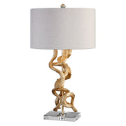 Uttermost Twisted Vines Gold Table Lamp with sculptural base